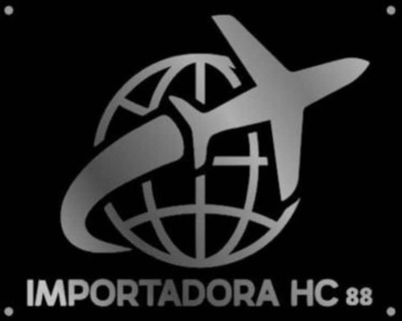 Logo oficial Importadora HC 88 en placa cromada